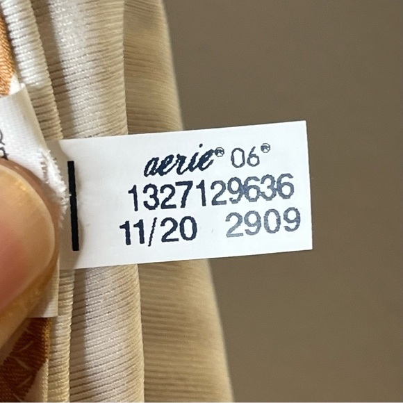 AERIE NWOT Bikini Botton Side Ruffle Striped Swimsuit - Picture 6 of 7